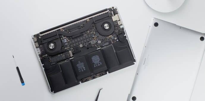 silver MacBook